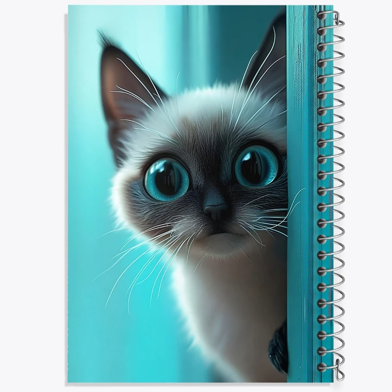 دفتر شطرنجی 50 برگ خندالو طرح گربه بامزه کد F10726