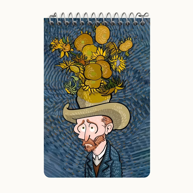 دفتر یادداشت 50 برگ خندالو طرح ونسان ونگوگ کد F5069