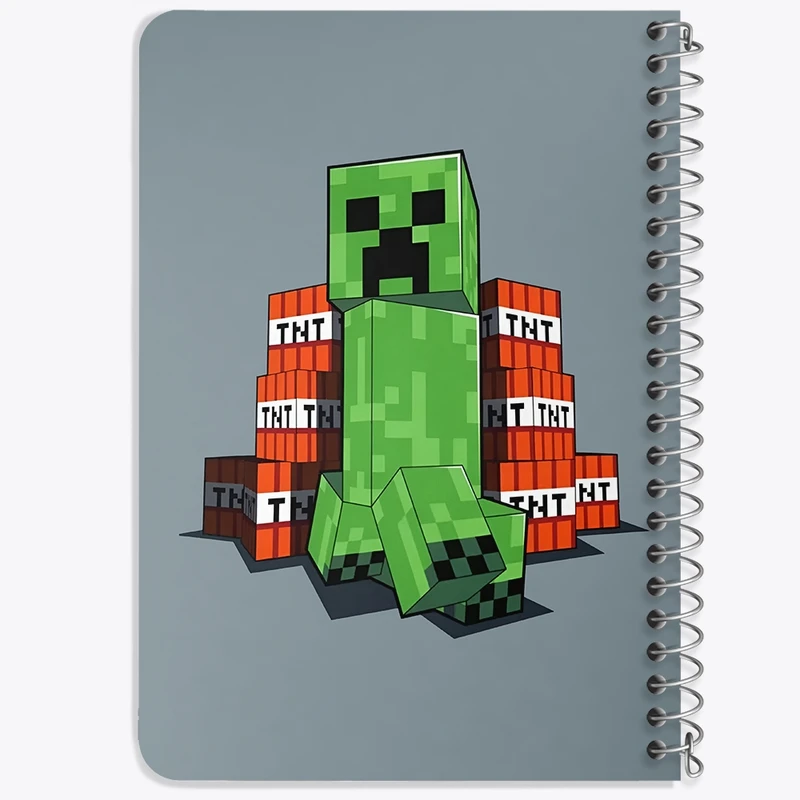 دفتر یادداشت 50 برگ خندالو طرح بازی ماینکرافت (Minecraft) کد N9115