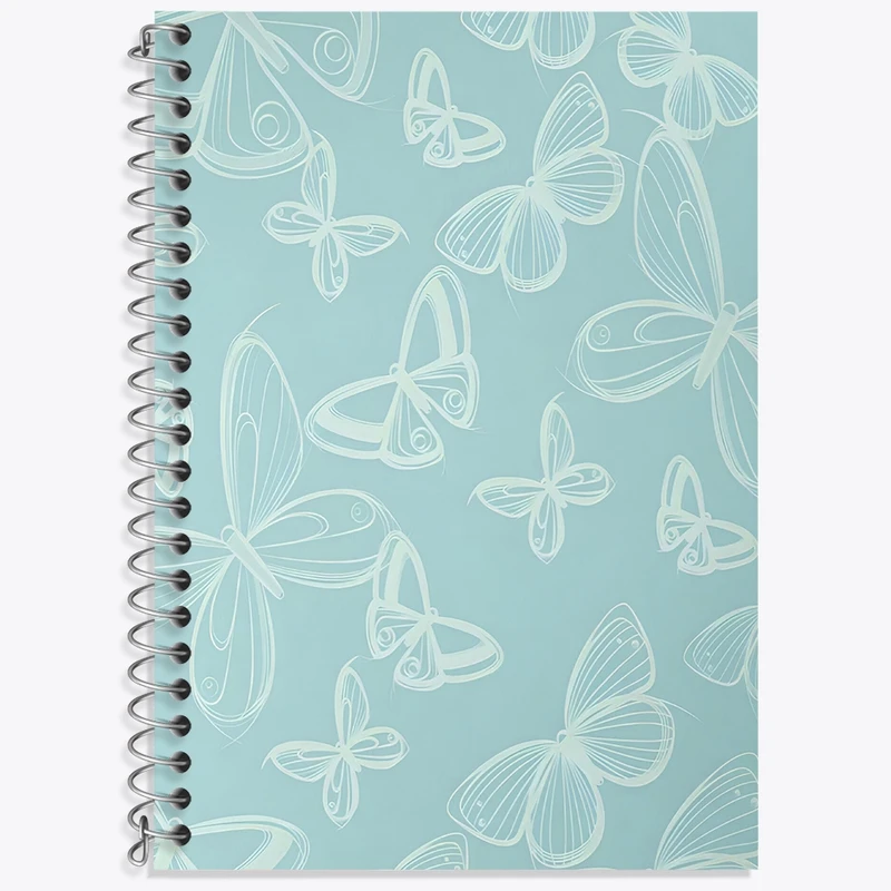 دفتر زبان 50 برگ خندالو مدل سه خط طرح پترن پروانه کد N6050