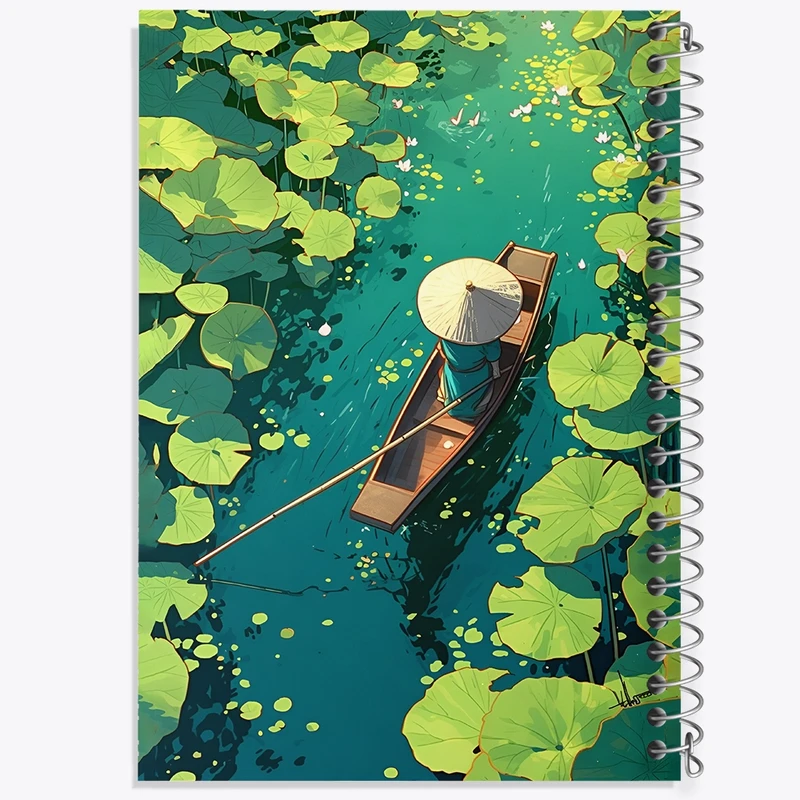 دفتر لیست خرید 50 برگ خندالو طرح تالاب نیلوفر کد F3653