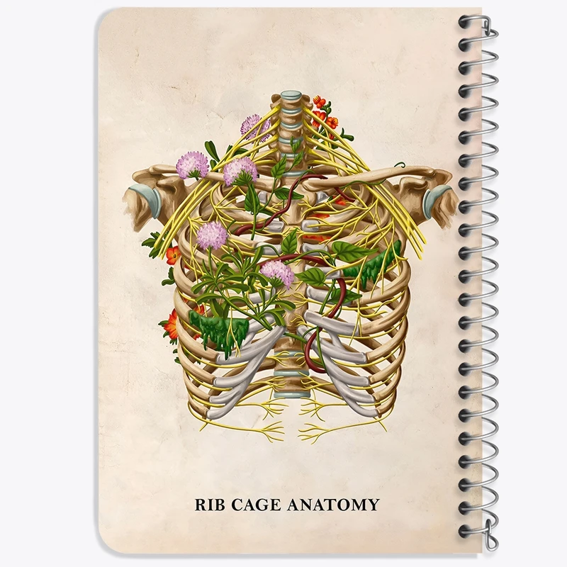 دفتر یادداشت 50 برگ خندالو طرح آناتومی قفسه سینه (Rib Cage Anatomy) کد F13995