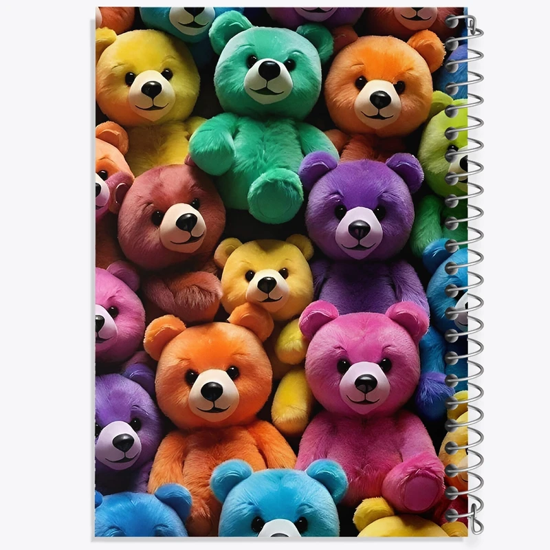 دفتر ژورنال نویسی 50 برگ خندالو مدل نقطه ای طرح خرس رنگی کد F4217