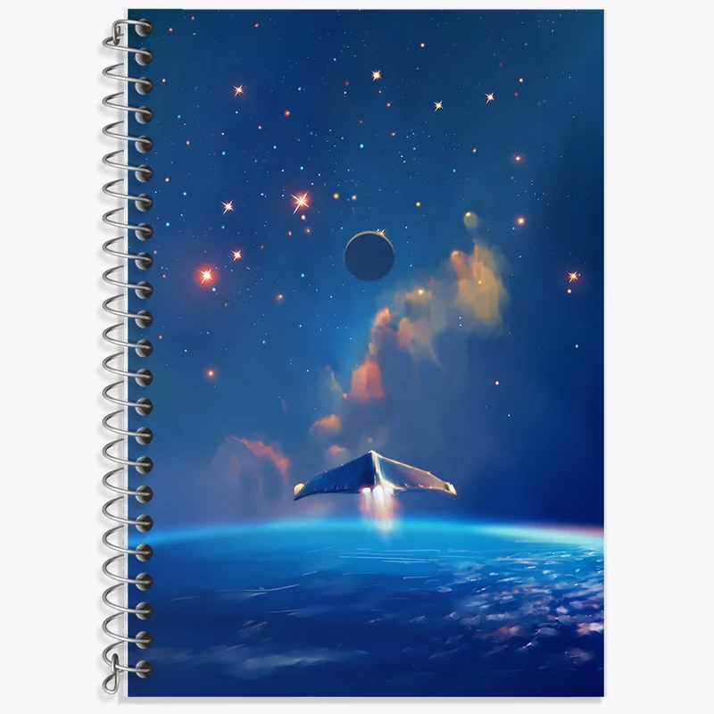 دفتر زبان 50 برگ خندالو مدل سه خط طرح فضایی کد F12518