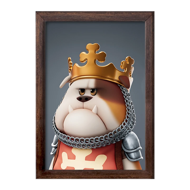 تابلو خندالو طرح سگ پادشاه کد F10051