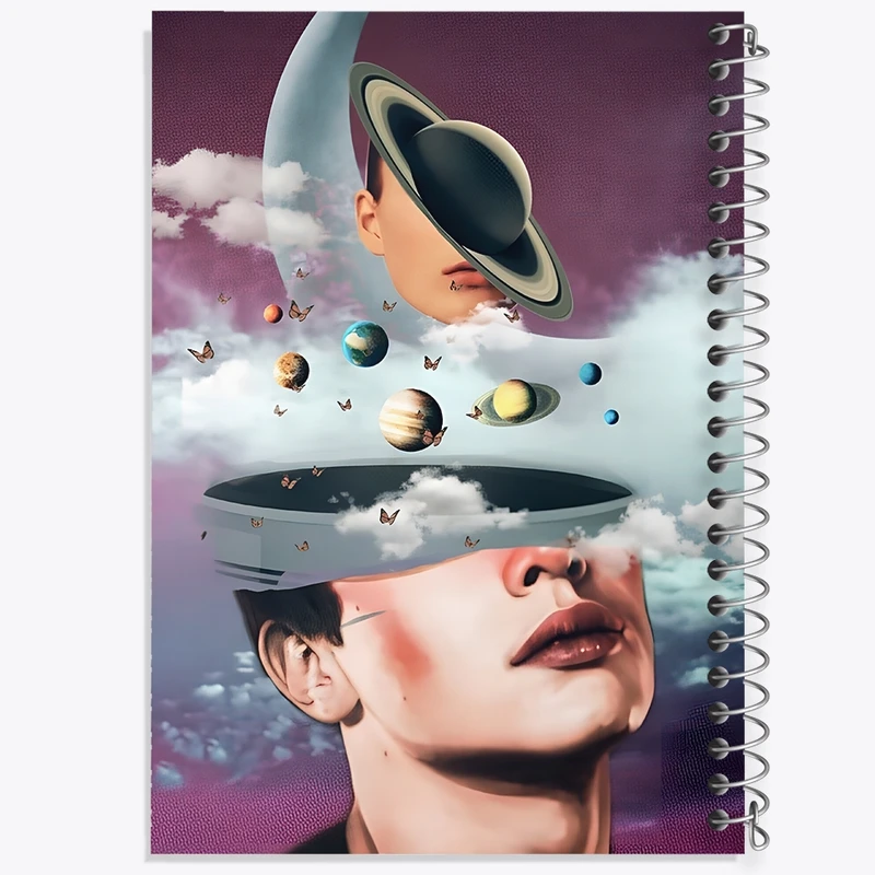 دفتر لیست خرید 50 برگ خندالو طرح پرتره کهکشان کد F11084