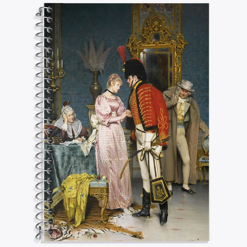 دفتر زبان 50 برگ خندالو مدل دو خط طرح نقاشی نامزدی اثر آرتورو ریچی کد F12167