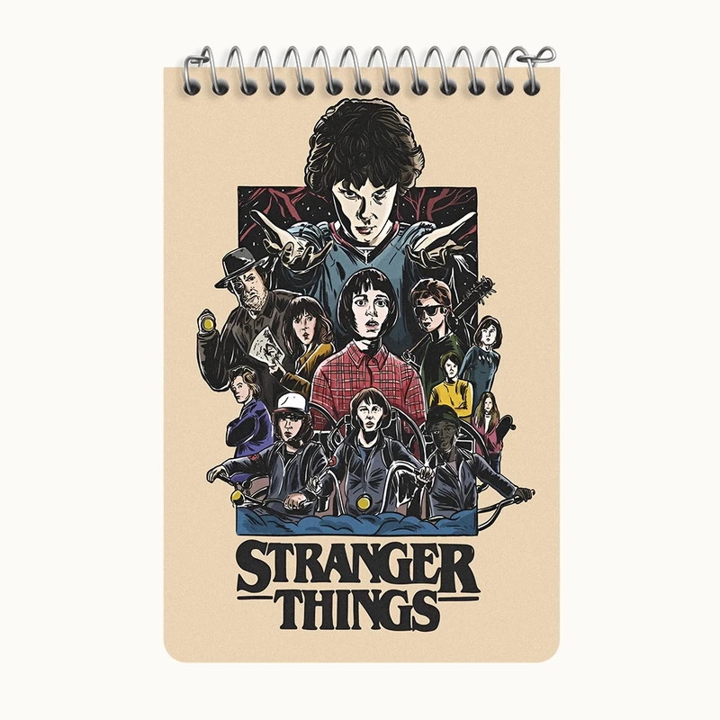 دفتر یادداشت 50 برگ خندالو طرح استرنجر تینگز (Stranger Things) کد F13507