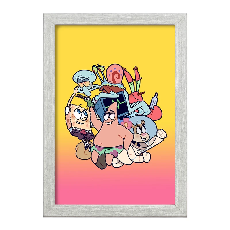 تابلو خندالو طرح باب اسفنجی و پاتریک کد F1863