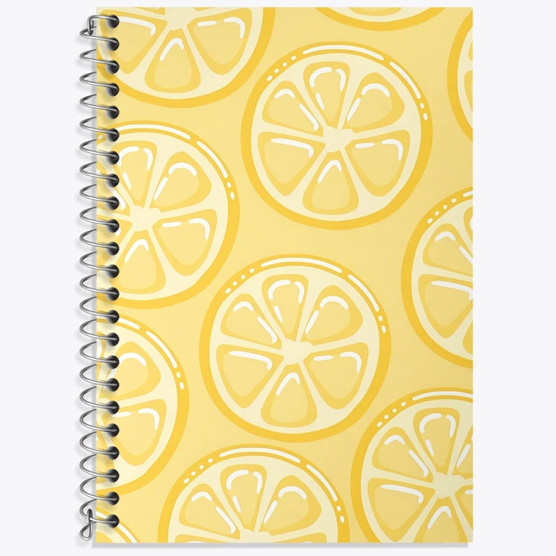 دفتر زبان 50 برگ خندالو مدل سه خط طرح پترن لیمویی کد N9148