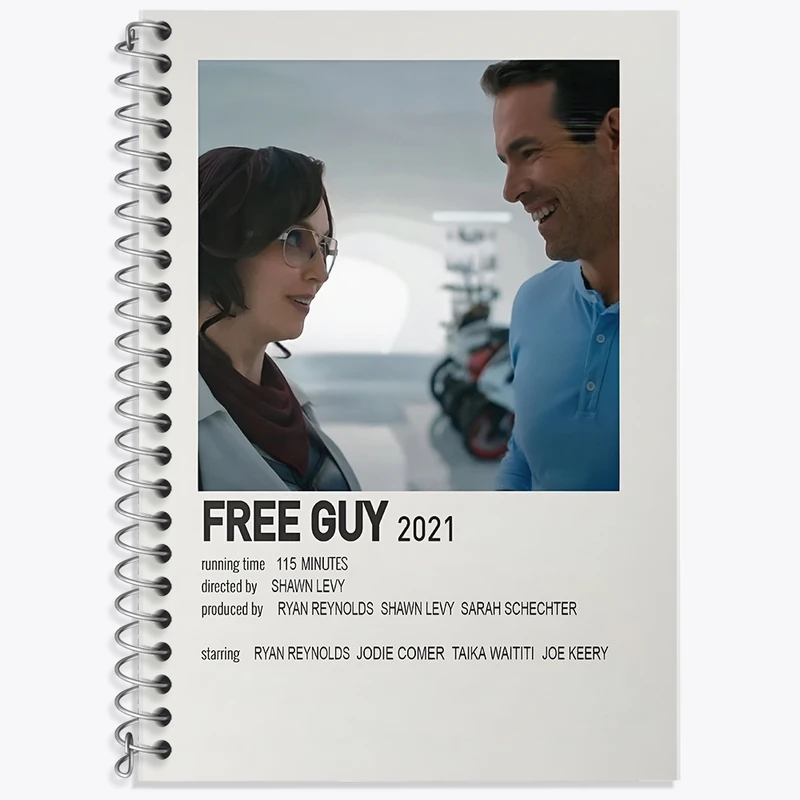 دفتر زبان 50 برگ خندالو مدل سه خط طرح مرد آزاد (Free Guy) کد F13197