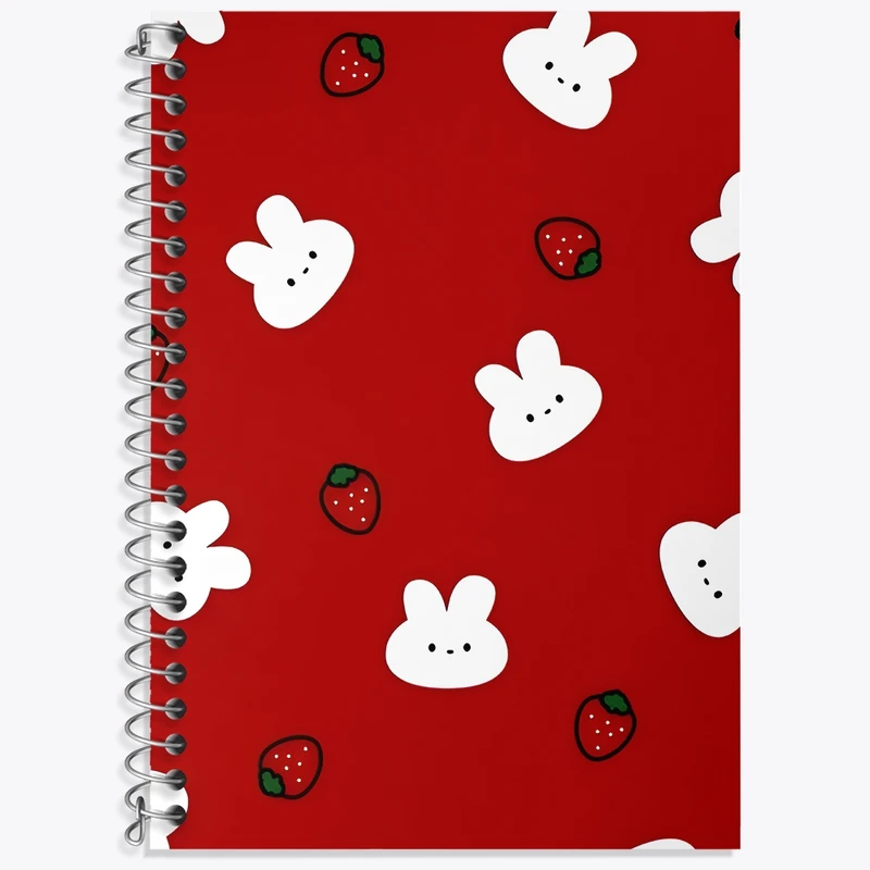 دفتر زبان 50 برگ خندالو مدل سه خط طرح پترن خرگوش کد N7092