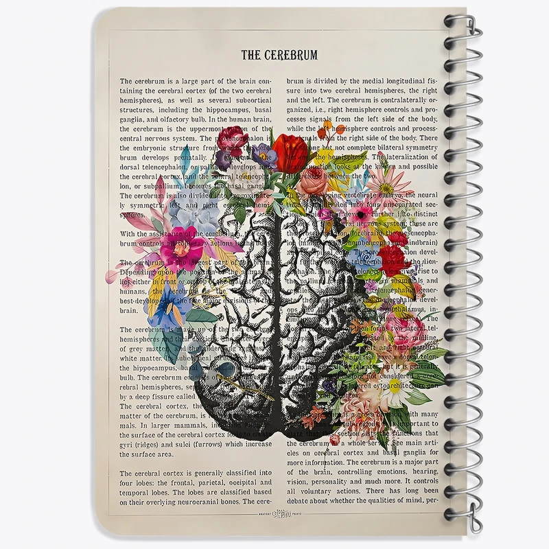 دفتر یادداشت 50 برگ خندالو طرح مغز (Brain) کد F14045