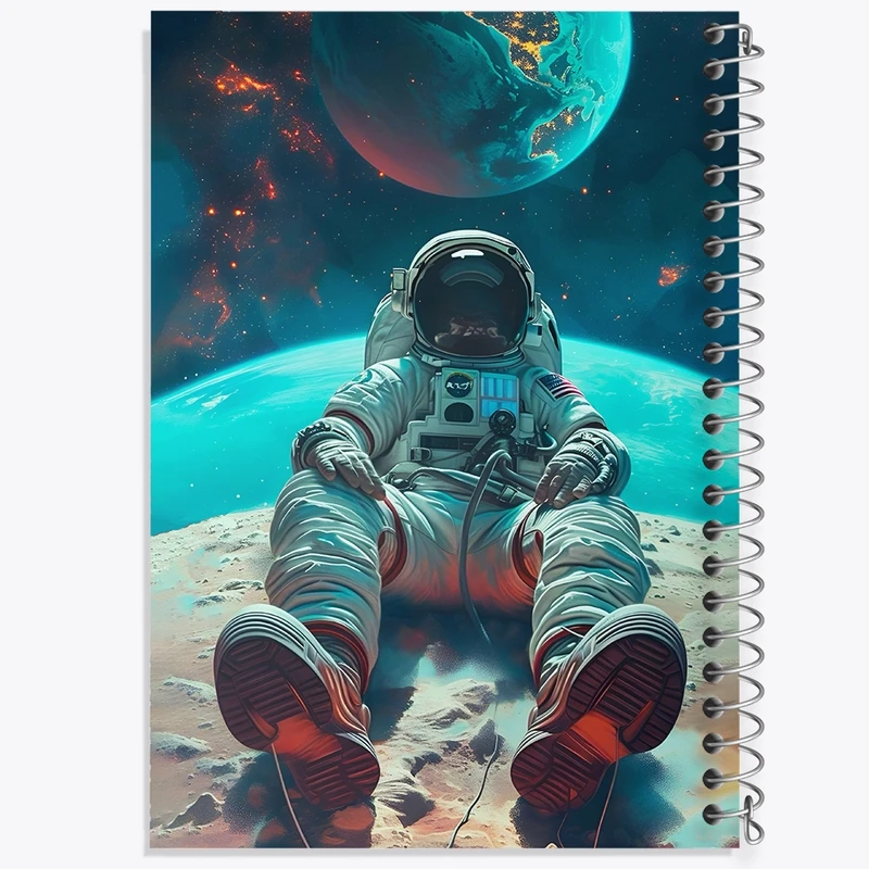 دفتر ژورنال نویسی 50 برگ خندالو مدل نقطه ای طرح فضانورد کد F10097