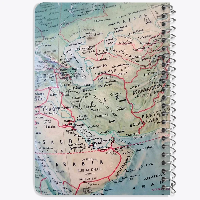 دفتر یادداشت 50 برگ خندالو طرح نقشه جهان و ایران کد F1684