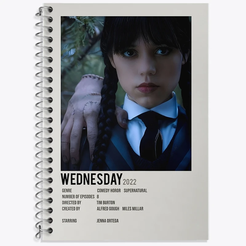 دفتر زبان 50 برگ خندالو مدل سه خط طرح ونزدی (Wednesday) کد F13235