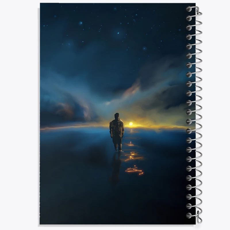 دفتر مشق 50 برگ خندالو طرح مرد و غروب کد F12538