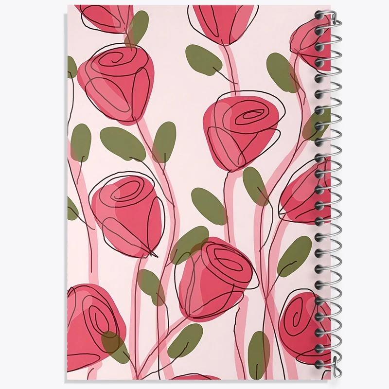 دفتر ژورنال نویسی 50 برگ خندالو مدل نقطه ای طرح گل گلی کد N6824