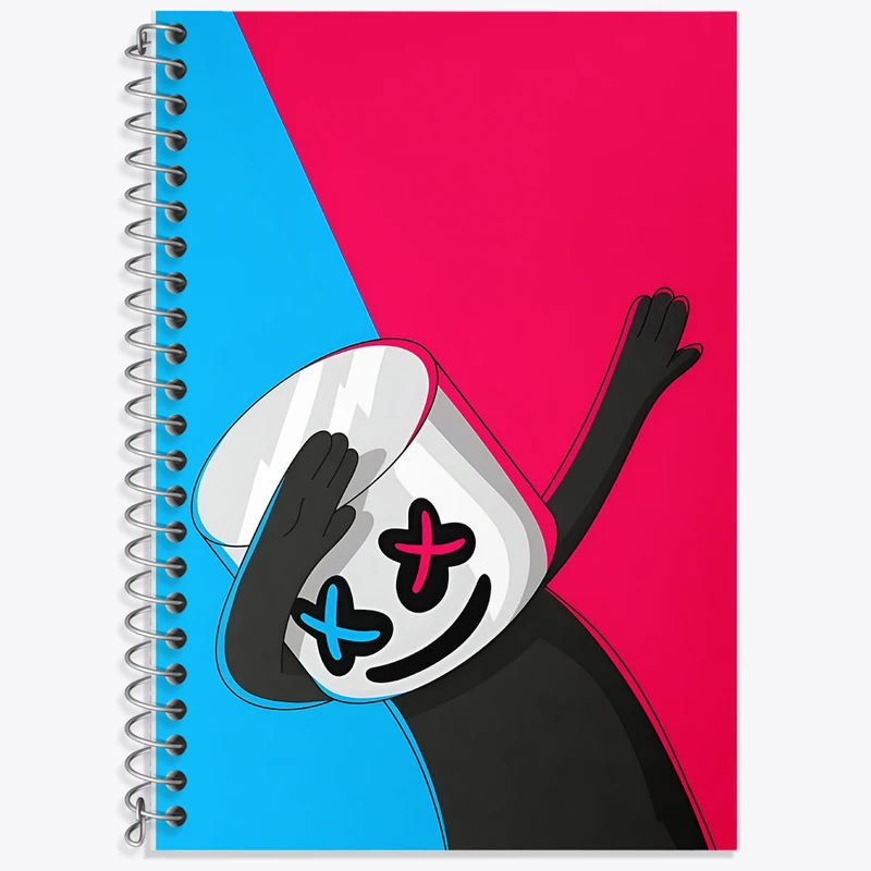 دفتر نت موسیقی 50 برگ خندالو طرح مارشملو (Marshmello) کد F10847