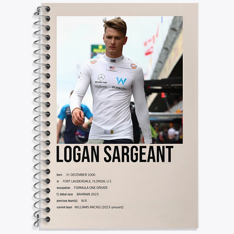 دفتر زبان دوخط 50 برگ خندالو طرح لوگان سارجنت (Logan Sargeant) کد F13475