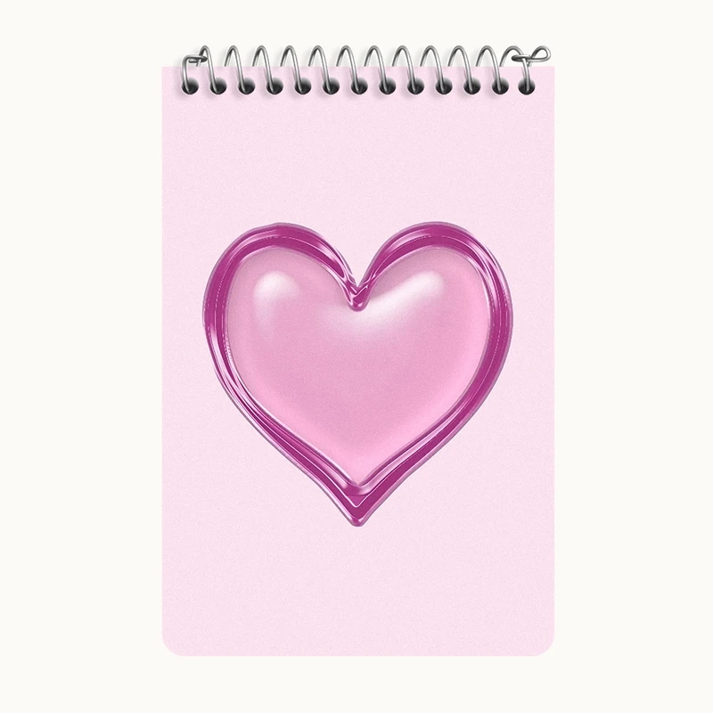 دفتر یادداشت 50 برگ خندالو طرح قلب صورتی کد F3856