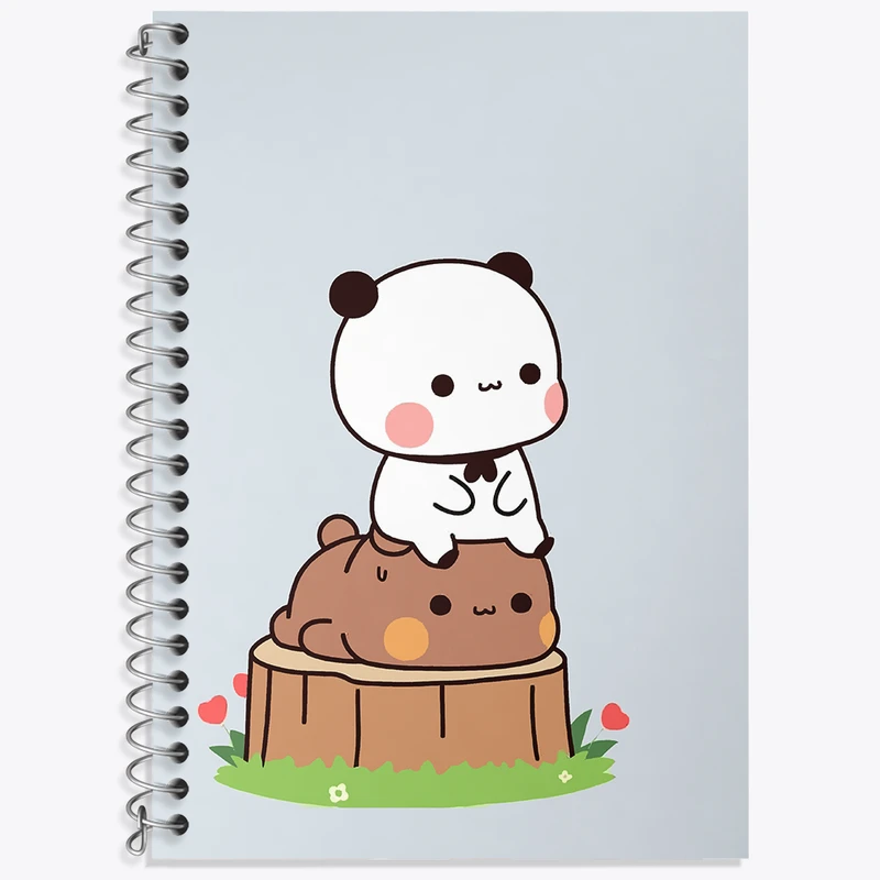 دفتر زبان 50 برگ خندالو مدل دو خط طرح پاندا بامزه کد N6992