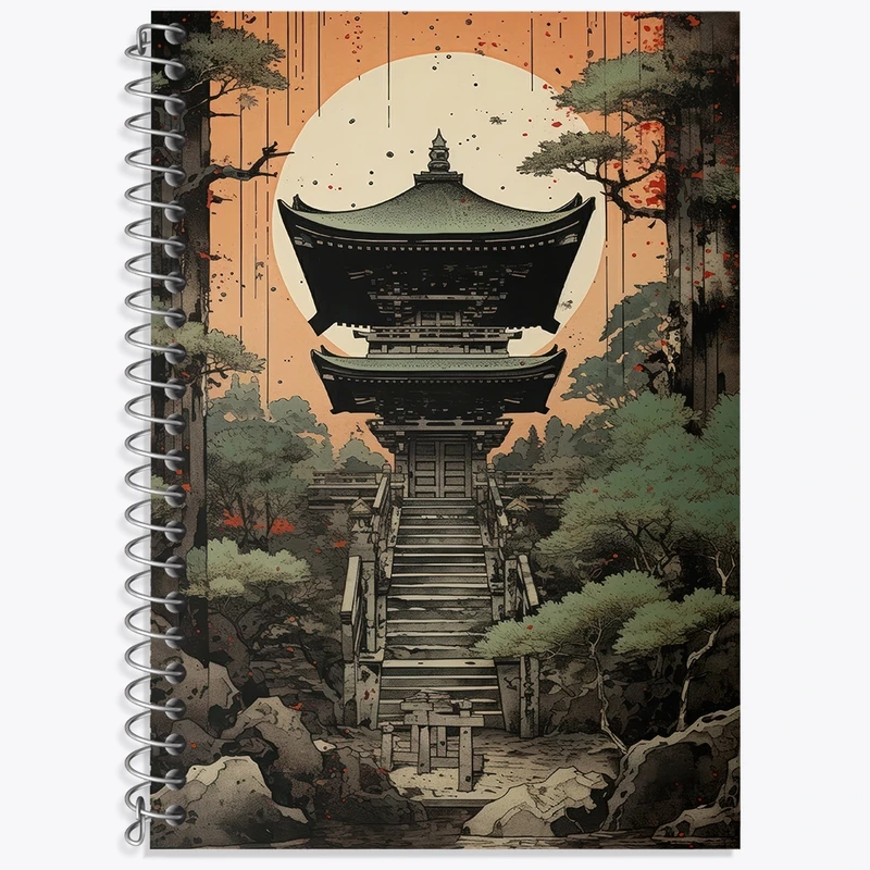 دفتر لغت 50 برگ خندالو طرح خانه ی ژاپنی کد F3578