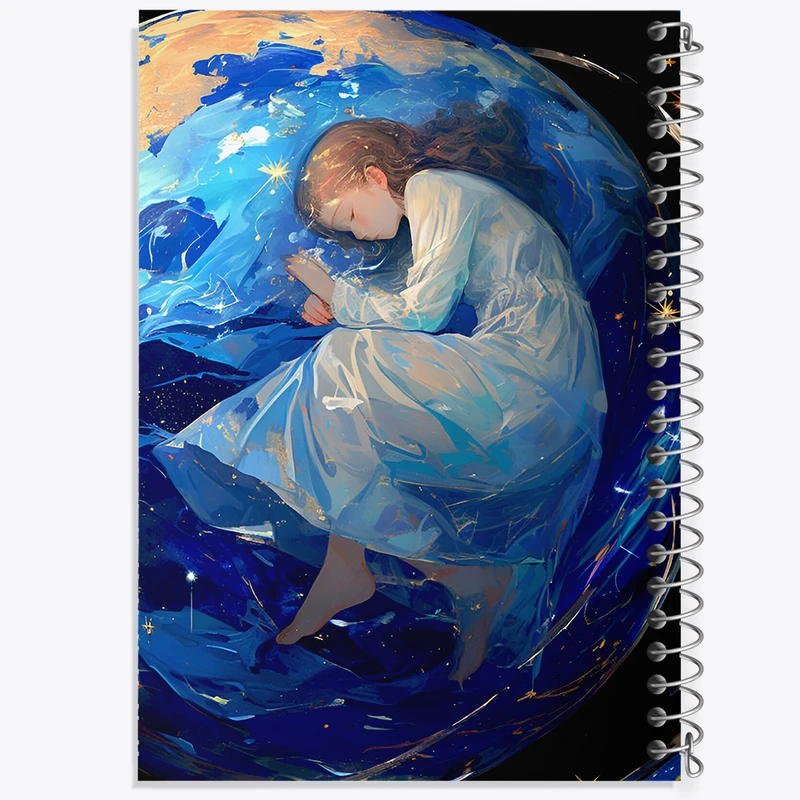 دفتر مشق 50 برگ خندالو طرح دختر تنها کد F9237