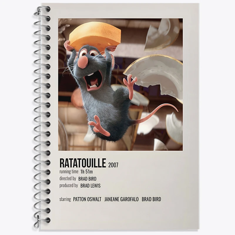 دفتر زبان 50 برگ خندالو مدل دو خط طرح موش سرآشپز (Ratatouille) کد F13213