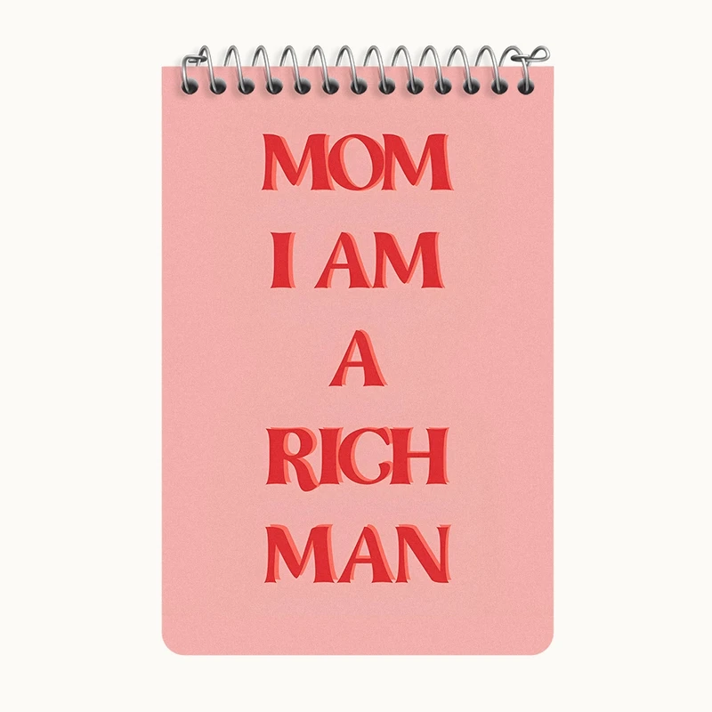 دفتر یادداشت 50 برگ خندالو طرح Mom I Am A Rich Man کد F4081