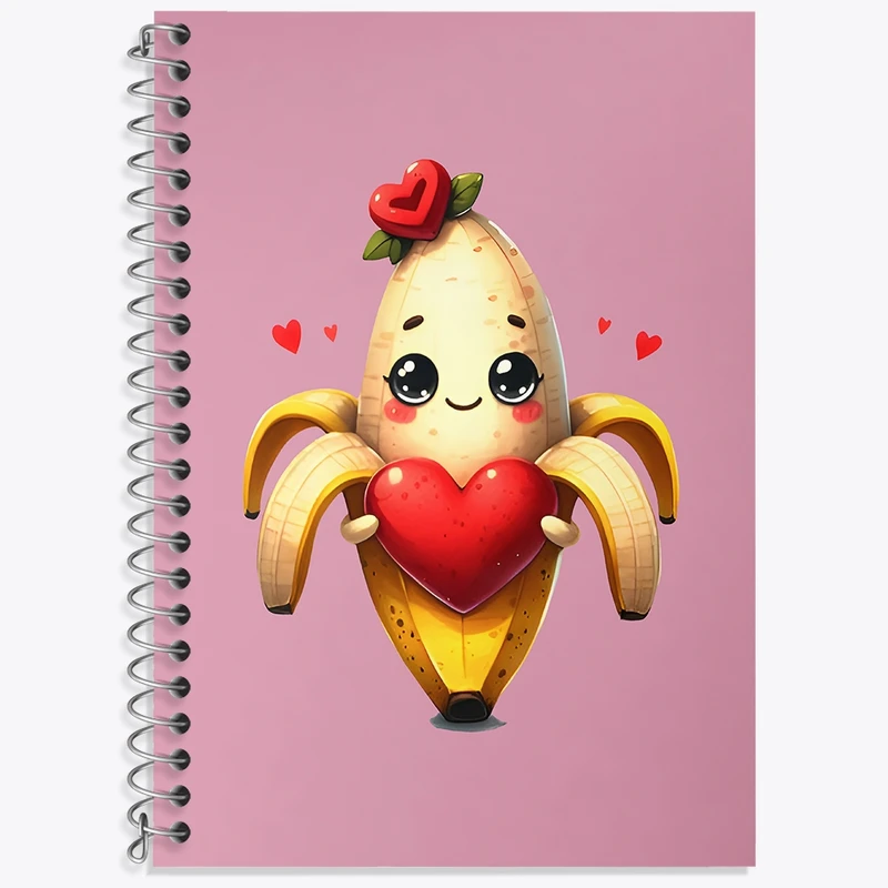 دفتر زبان 50 برگ خندالو مدل سه خط طرح موز بامزه کد N7045