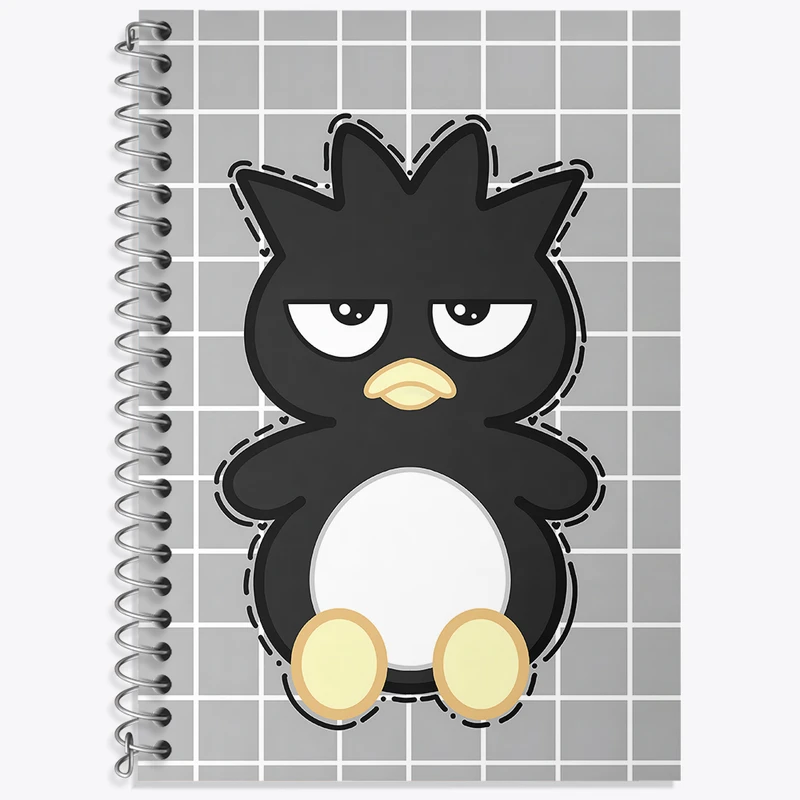 دفتر زبان دوخط 50 برگ خندالو طرح باتز مارو (Badtz-Maru) کد N7802