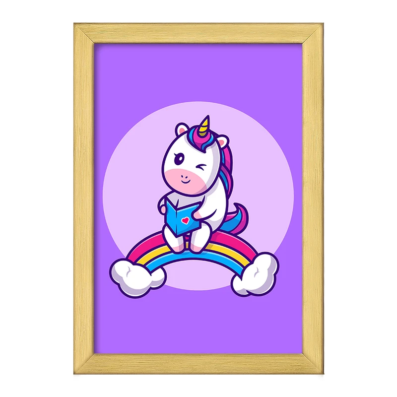 تابلو خندالو طرح اسب تک شاخ یونیکورن  کد 3827