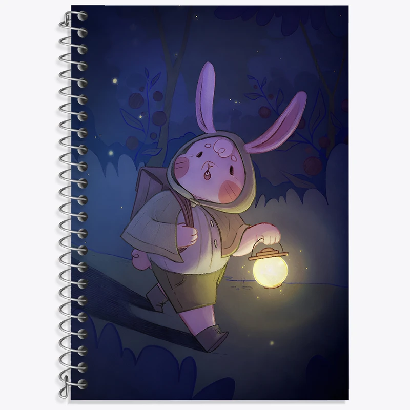 دفتر زبان 50 برگ خندالو مدل دو خط طرح خرگوش بامزه کد N8173