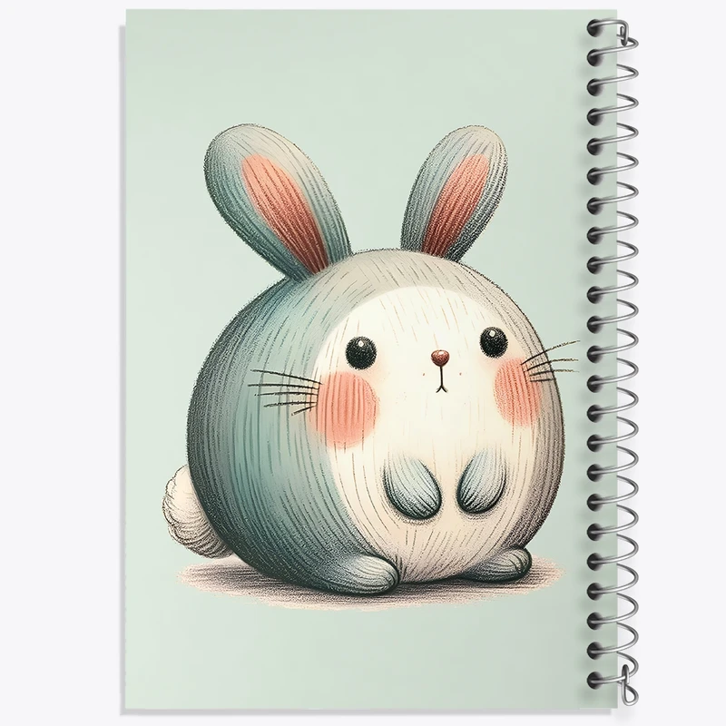 دفتر طراحی 50 برگ خندالو طرح خرگوش کیوت کد N4671