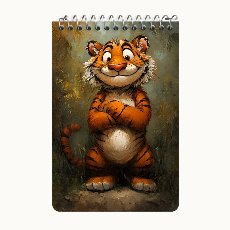 دفتر یادداشت 50 برگ خندالو طرح ببر بامزه کد F6534