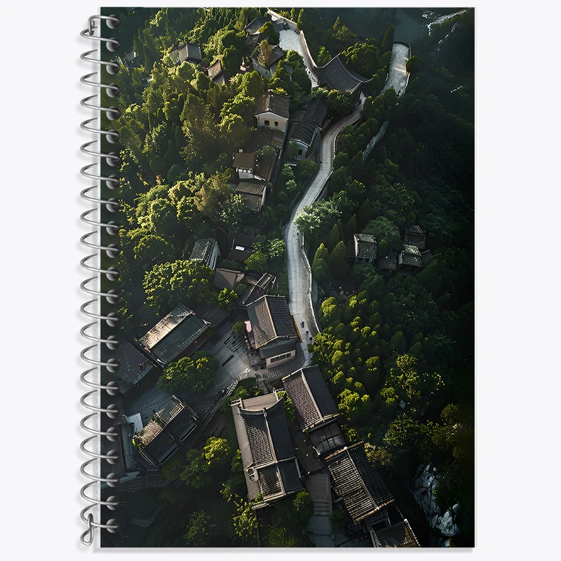 دفتر زبان 50 برگ خندالو مدل دو خط طرح روستای سبز کد F11633