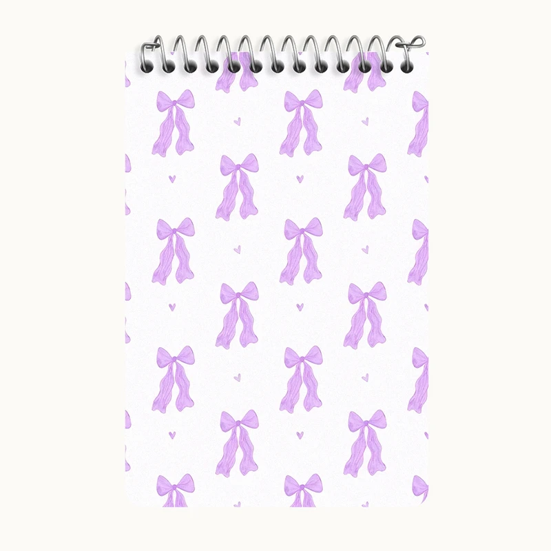 دفتر یادداشت 50 برگ خندالو طرح پترن پاپیون بنفش کد F3719