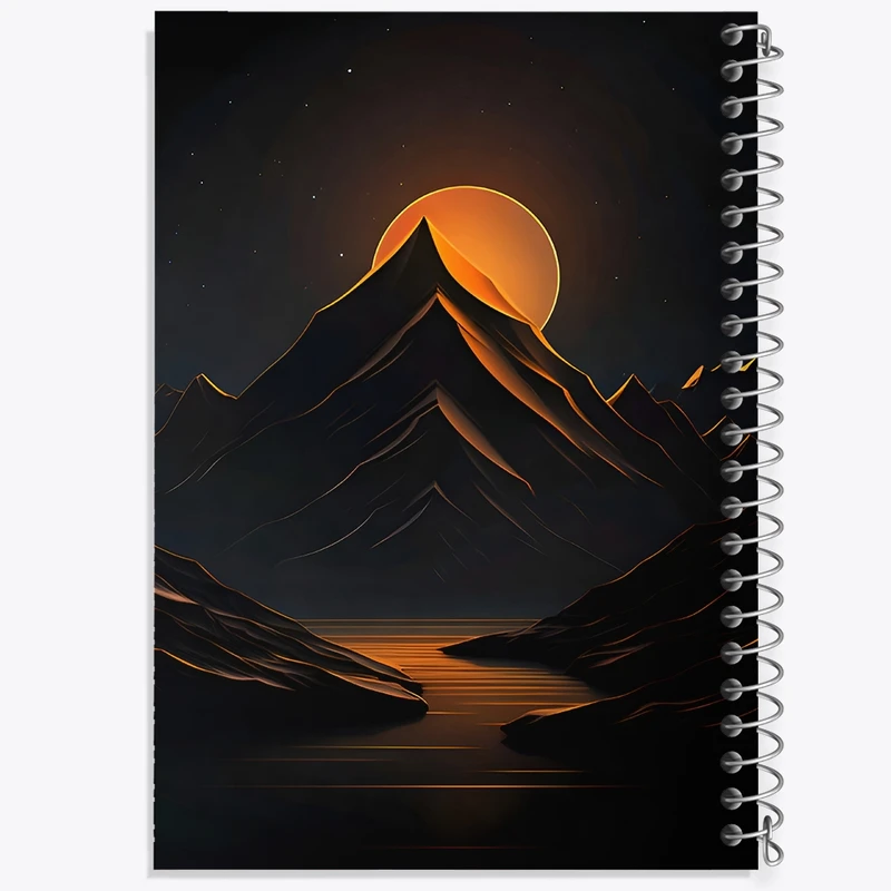 دفتر شطرنجی 50 برگ خندالو طرح کوه و غروب کد F8502