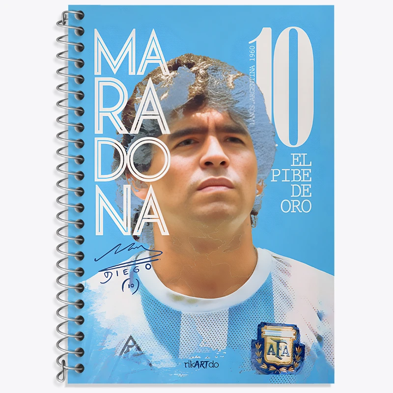 دفتر زبان 50 برگ خندالو مدل دو خط طرح مارادونا (Maradona) کد N8258