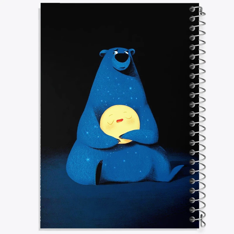 دفتر طراحی 50 برگ خندالو طرح خرس و ماه کد N5679