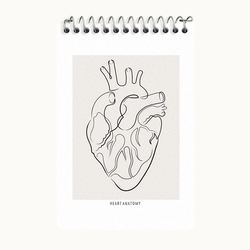 دفتر یادداشت 50 برگ خندالو طرح آناتومی قلب (Heart Anatomy) کد F13896