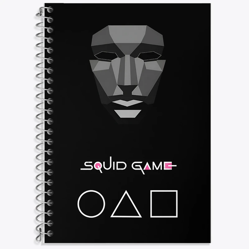 دفتر زبان 50 برگ خندالو مدل سه خط طرح بازی مرکب (Squid Game) کد F10143