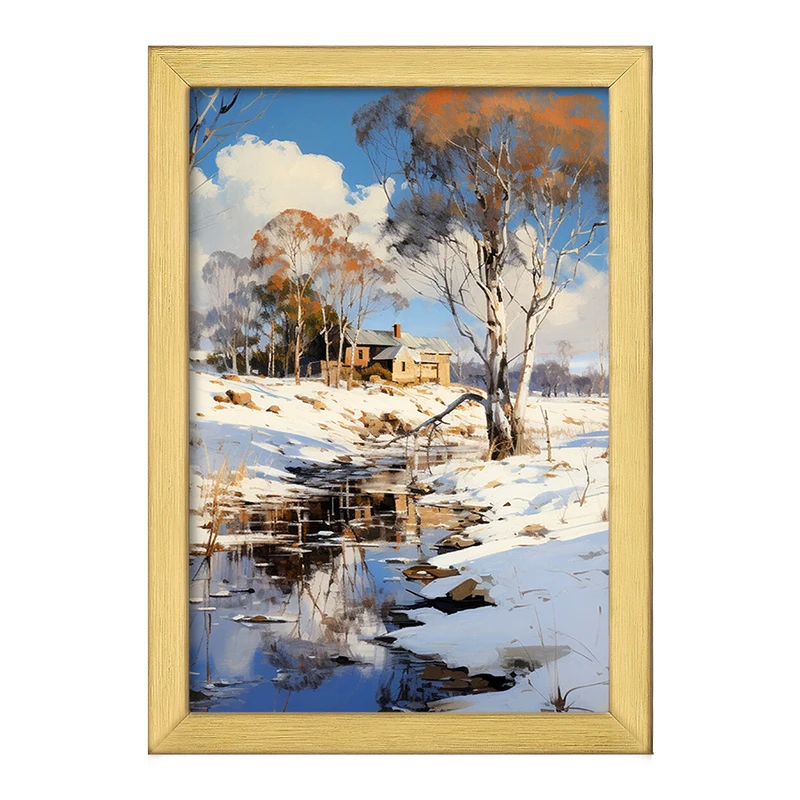 تابلو خندالو طرح منظره برفی کد F430