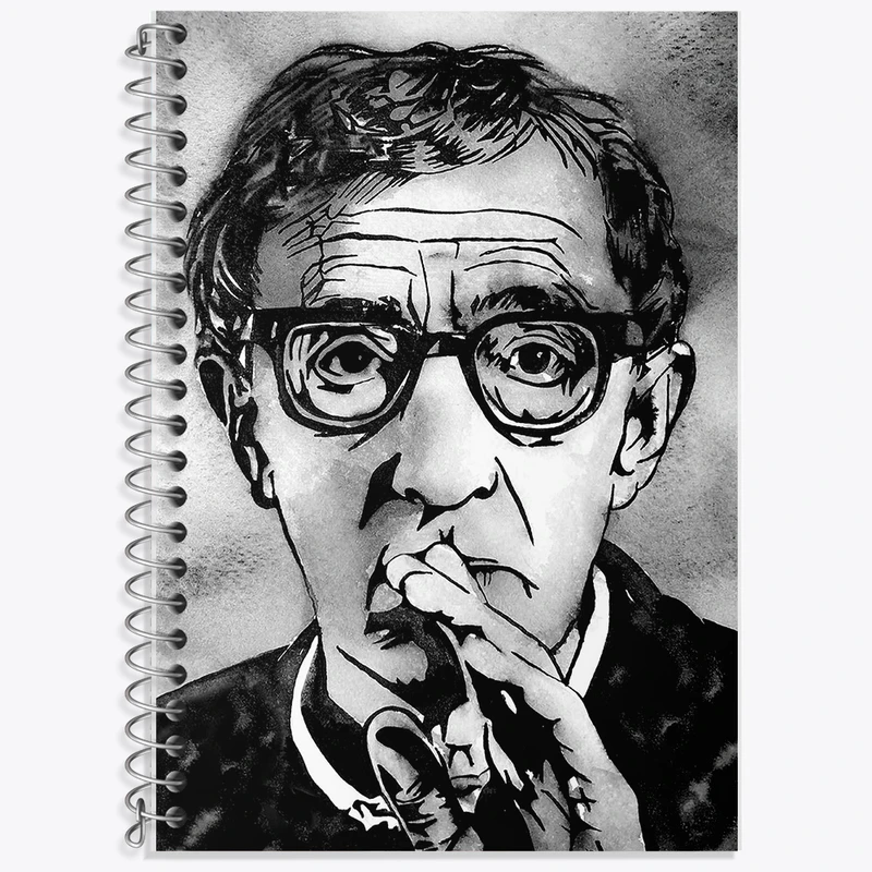 دفتر زبان دوخط 50 برگ خندالو طرح وودی آلن (Woody Allen) کد F11449
