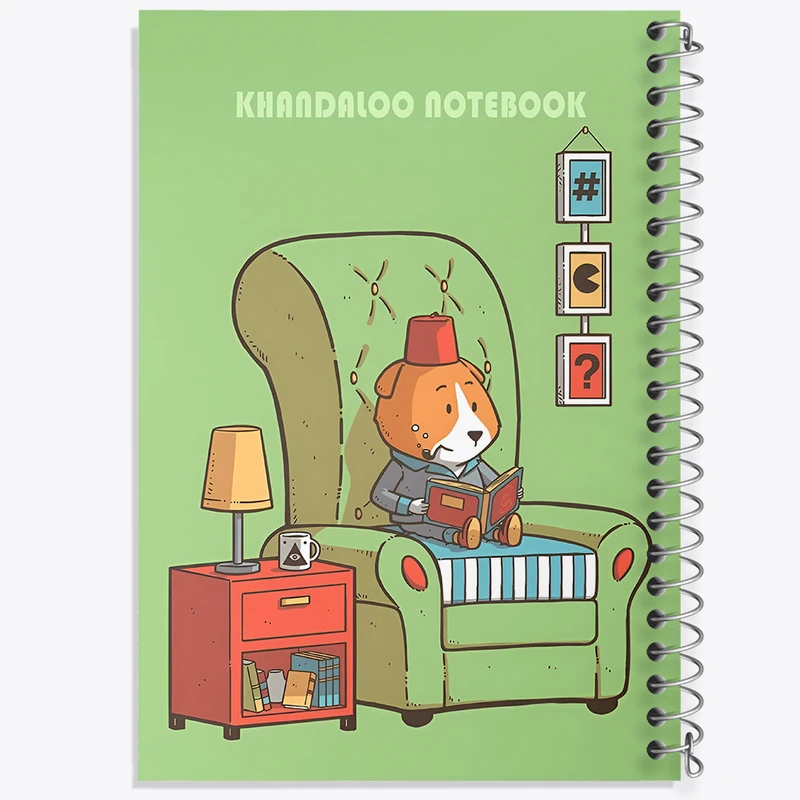 دفتر مشق 50 برگ خندالو طرح سگ کتابخوان کد N6237