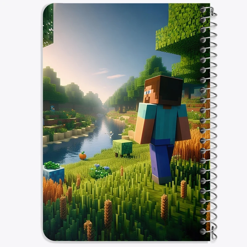 دفتر یادداشت 50 برگ خندالو طرح ماینکرافت (Minecraft) کد F3521