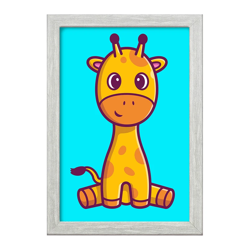 تابلو خندالو طرح حیوانات بامزه زرافه کد 25419