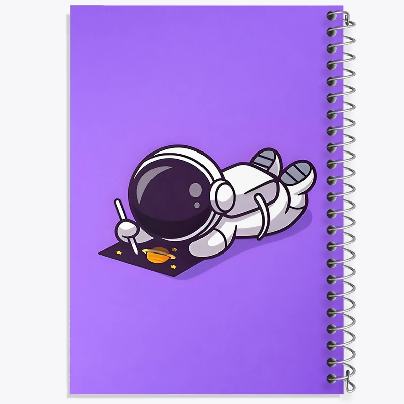 دفتر طراحی 50 برگ خندالو طرح فضانورد بامزه کد N5176