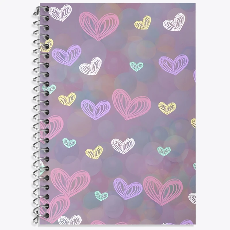 دفتر زبان 50 برگ خندالو مدل سه خط طرح پترن قلبی کد N6062